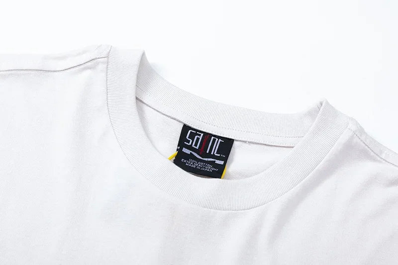 Spring Summer Cotton Vintage Short Sleeve Saint Top Tee Men Woman Casual Fashion T-shirts Street King Limited