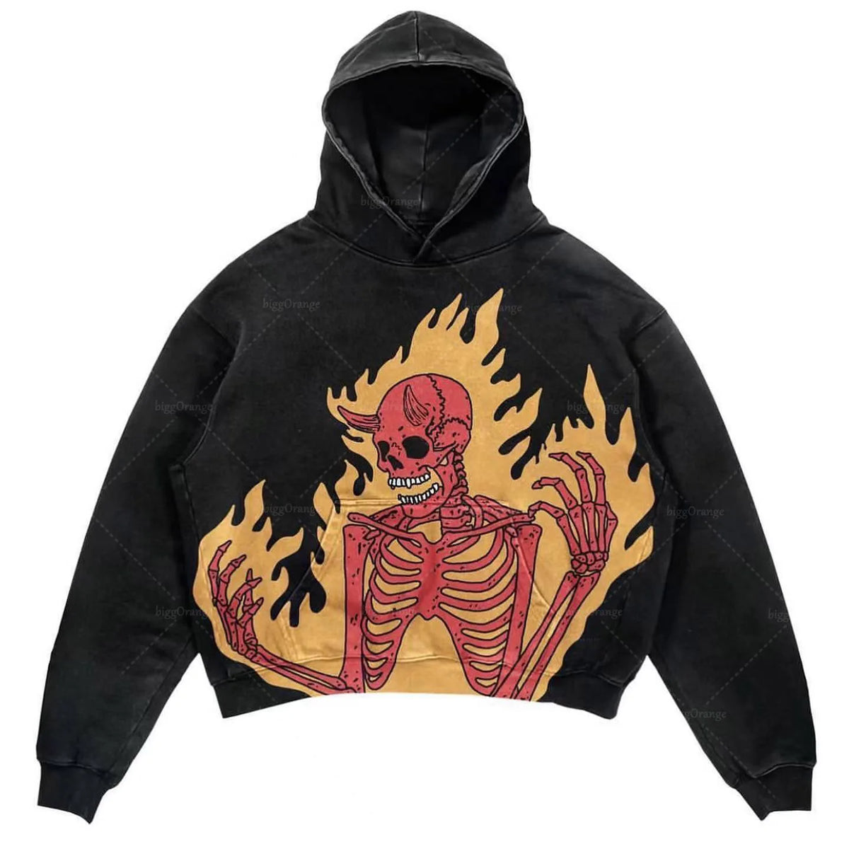 Y2k Skull Print Hoodie Streetwear Harajuku Oversized Skull Vintage Couples Sweatshirt Goth High Quality top Hoodies Men Clothing Street King Limited
