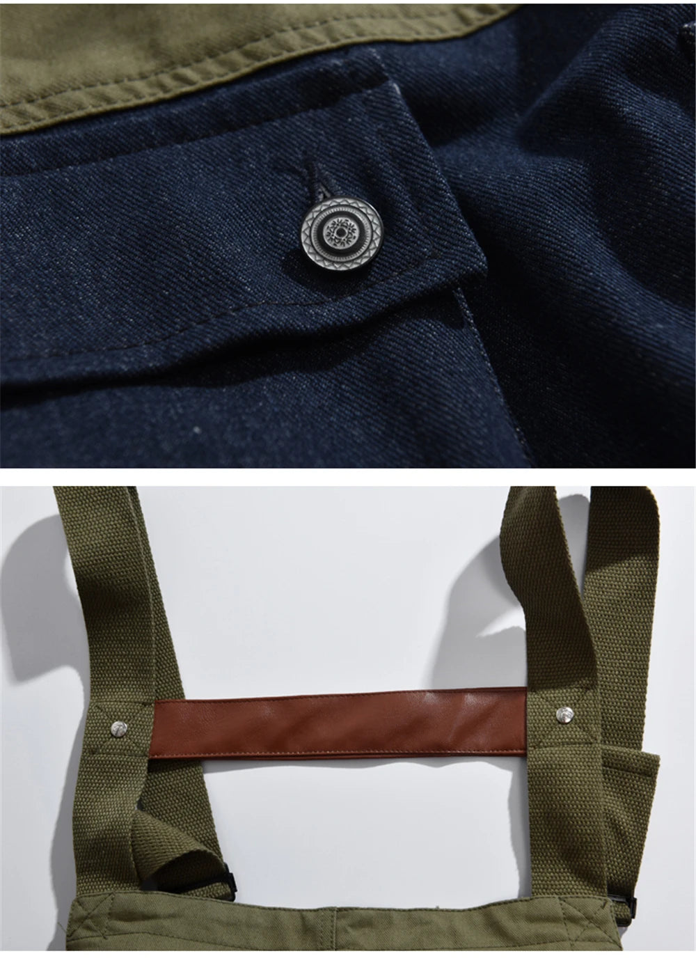 2023 summer cargo overalls pants men patchwork denim jumpsuits loose work pants solid color casual streetwear cargo trousers unique cargo style 4335
