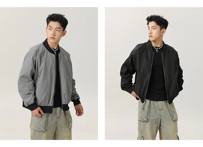 double side wearable men spring autumn streetwear fashion loose casual cargo bomber jacket boyfriend cleanfit coat outerwear unique cargo style 921