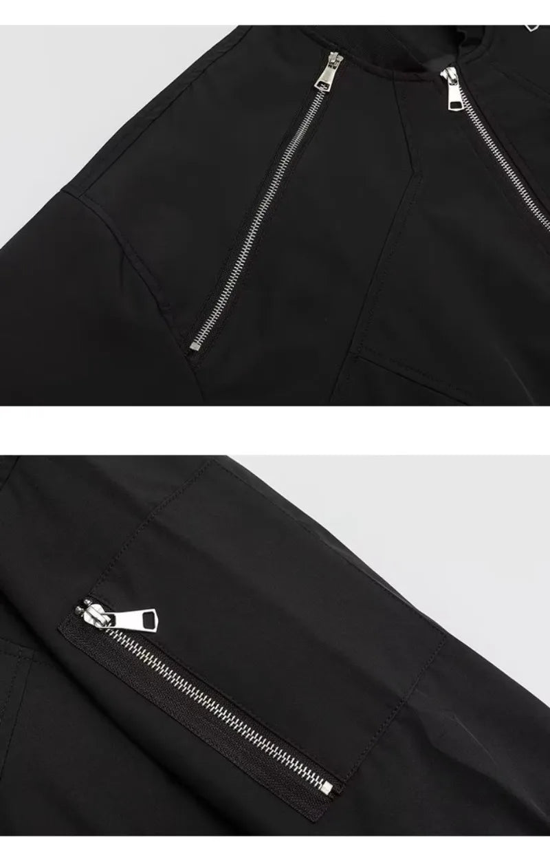 2024 spring american pilot jacket mens multi pocket trendy street loose bomber cardigan couple fashion zipper baseball coats unique default style 2798