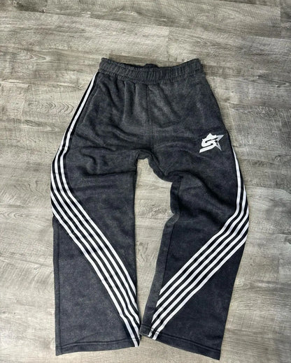 Trendy Brand American Retro Classic Striped Loose Sweatpants Hip-hop Streetwear Y2K Harajuku High-waisted Wide-leg Casual Pants Street King Limited