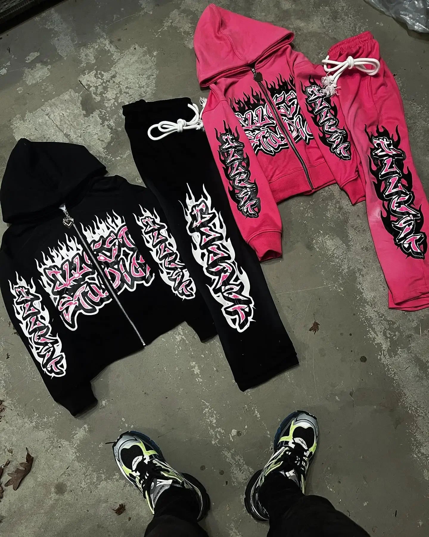 y2k street hip-hop goth trend oversized hoodie suit men's fashion Harajuku style casual loose versatile zipper sweatshirt top Street King Limited