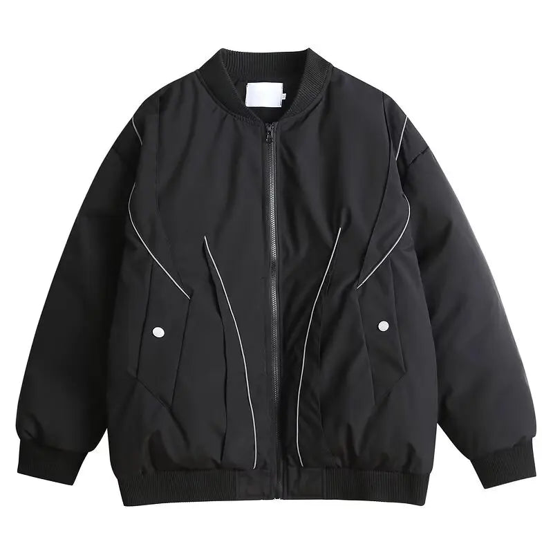 Winter Thickening Flying Baseball Uniform Solid Multi Pocket Simplicity Warm Cotton Jacket 2024 New Streetwear Male Parkas Street King Limited
