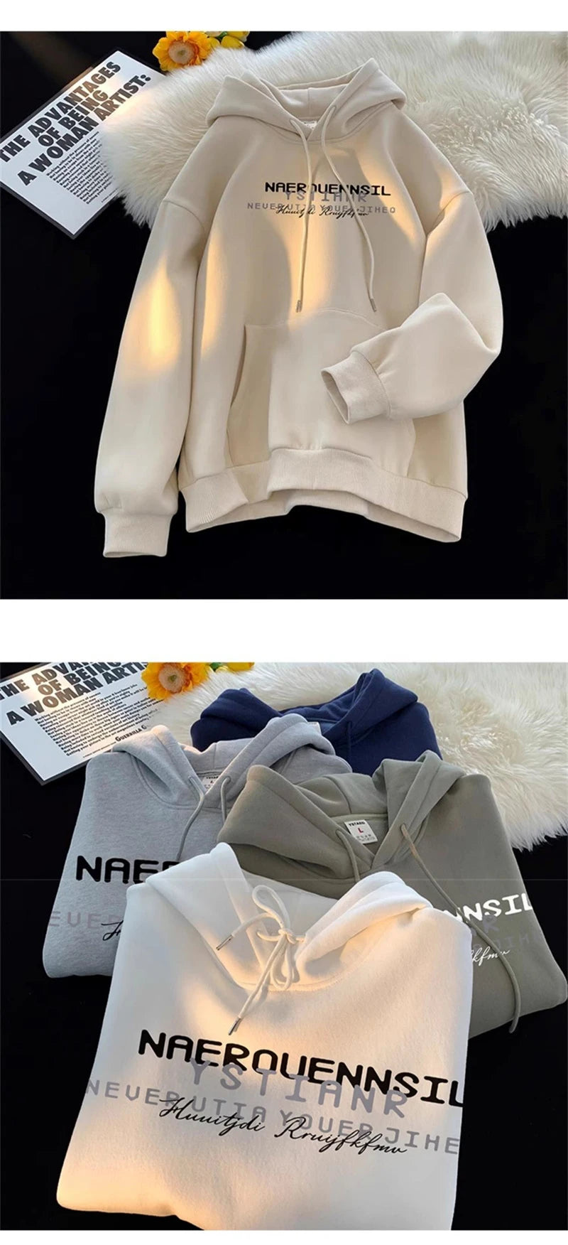Autumn High Street Letter Printed Hooded Sweatshirt Men Casual Loose Vintage American Style Hoodies Y2K Aesthetic Fashion Hoodie Street King Limited