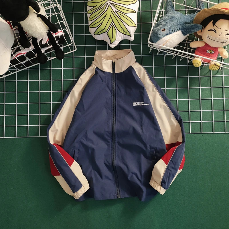 hip hop varsity baseball jackets mens harajuku patchwork color block coats oversized casual loose thin windbreaker jacket unisex unique default style 4335