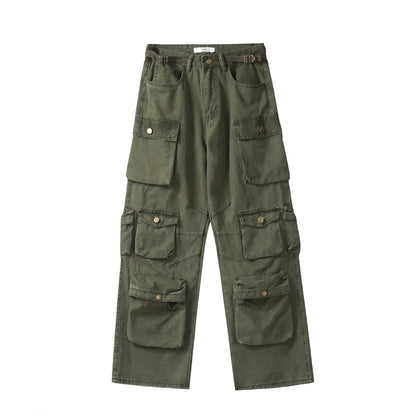new multi pocket heavy industry washed cargo pants mens high rise loose y2k vintage streetwear oversized straight leg jeans combat utility trousers
