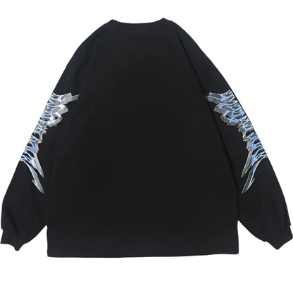 GONTHWID Creative 3D Angel Print Long Sleeve Tees Shirts Streetwear Hip Hop Hipster Casual Loose Tshirts Men Fashion Tops Street King Limited
