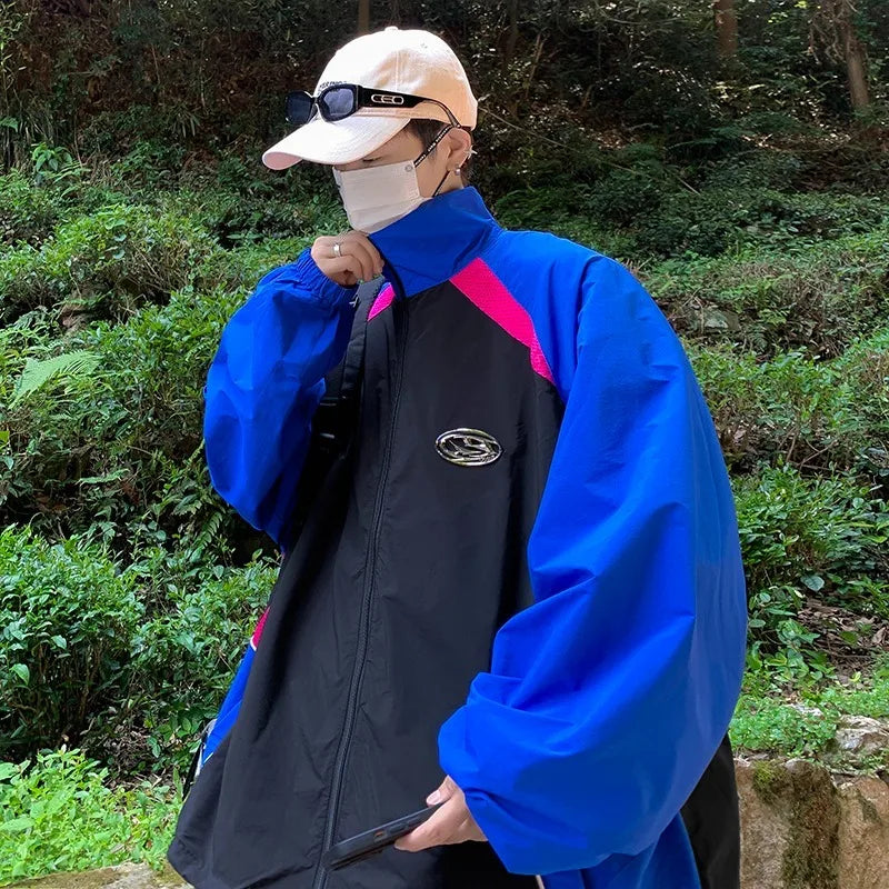 new sport charge jacket mens korean trend color blocking quick drying thin coats summer outdoor sunscreen casual windbreaker unique default style 1915