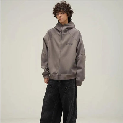 street letter embroidered jacket mens punk harajuku stand collar hooded sweatshirt zipper simplicity casual coats oversized unique default style 3900