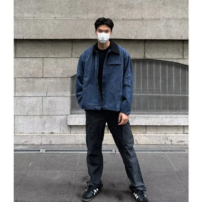 american trendy tooling mens jackets vintage solid distressed bomber coats patchwork zipper pocket high street short outwear unique shorts style 3465