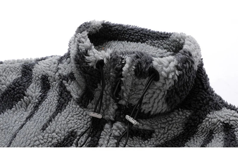 winter lambswool coat men casual streetwear grimace print parka hip hop grain fleece coat loose college warm outwear unisex new unique default style 4963