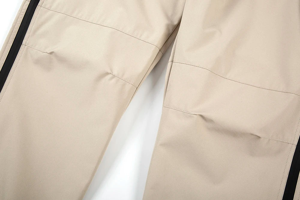 y2k pantalones hombre front two long zipper drawstring trousers unisex vibe style solid baggy cargo pants oversized overalls unique cargo style 628