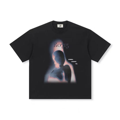 Fashionable Korean new style printed graphic T shirt summer cotton men and women y2k street hip hop loose half sleeved top Street King Limited