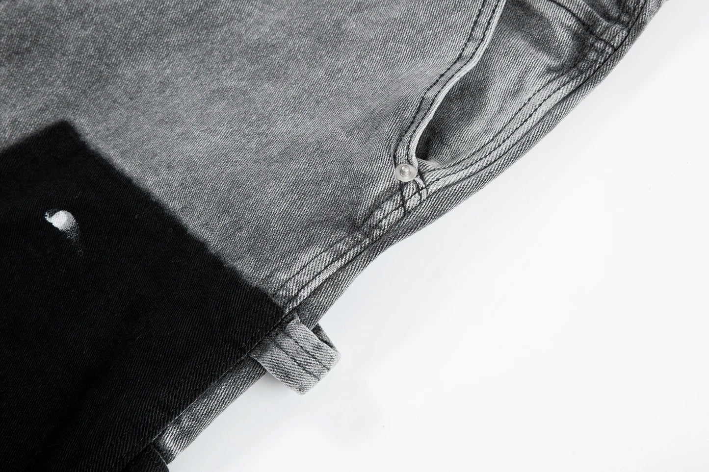 y2k spliced speckled ink patchwork baggy micro flare jeans pants for men streetwear pantalones hombre casual oversized cargos unique cargo style 3471