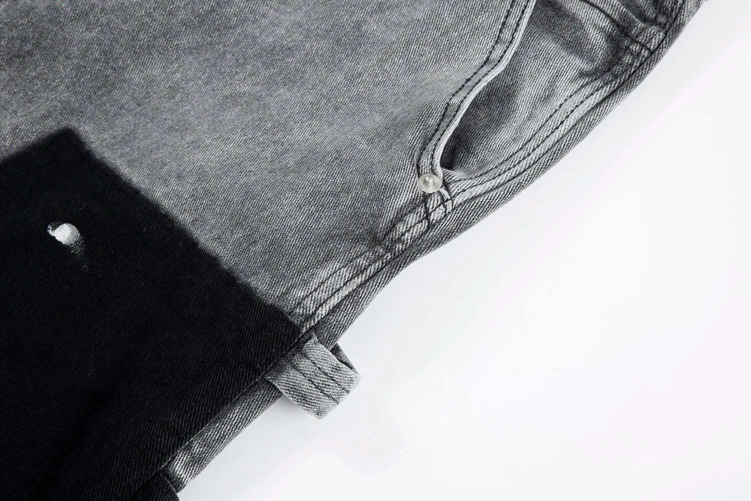 y2k spliced speckled ink patchwork baggy micro flare jeans pants for men streetwear pantalones hombre casual oversized cargos unique cargo style 3471