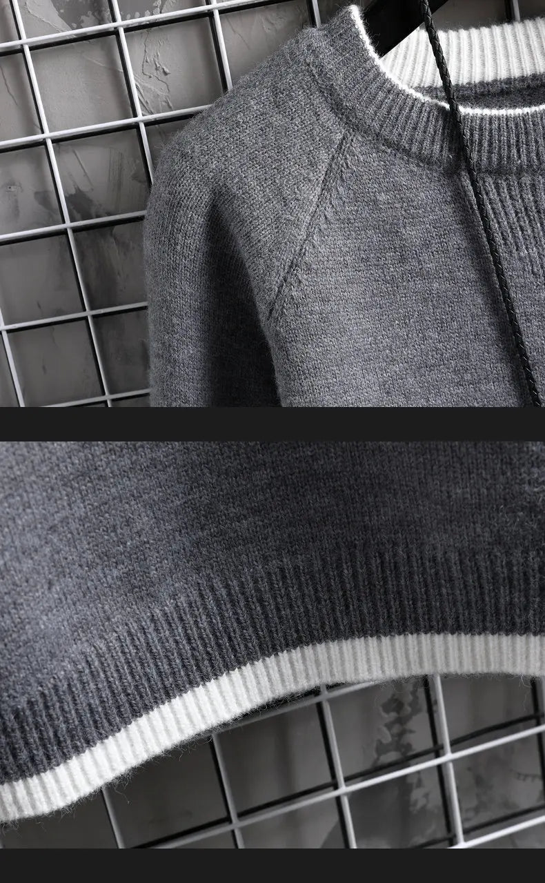 Brand Clothing Men Winter High Quality Knitted Sweaters/Male Slim Fit Solid Color Round Neck Pullover Man Casual Sweaters 3XL Street King Limited