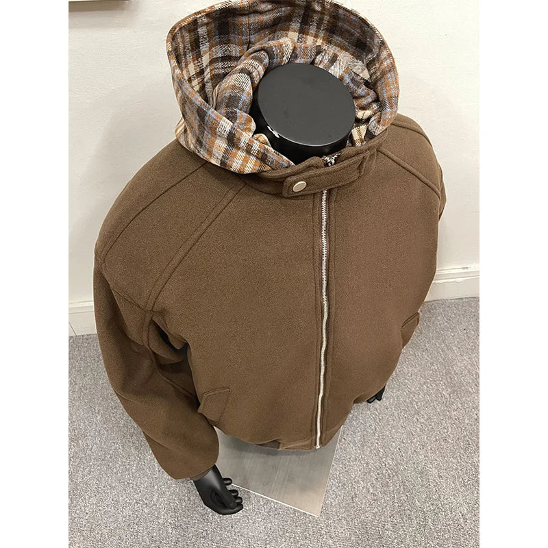 winter cotton padded jacket men women streetwear fashion loose casual hooded woolen bomber parkas jacket thicken coat outerwear unique default style 1026