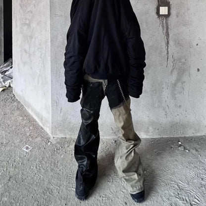 ro style ribbons patchwork gradient stacked wax pants unisex straight streetwear baggy y2k flare jeans oversized loose cargos 1 unique cargo style 939