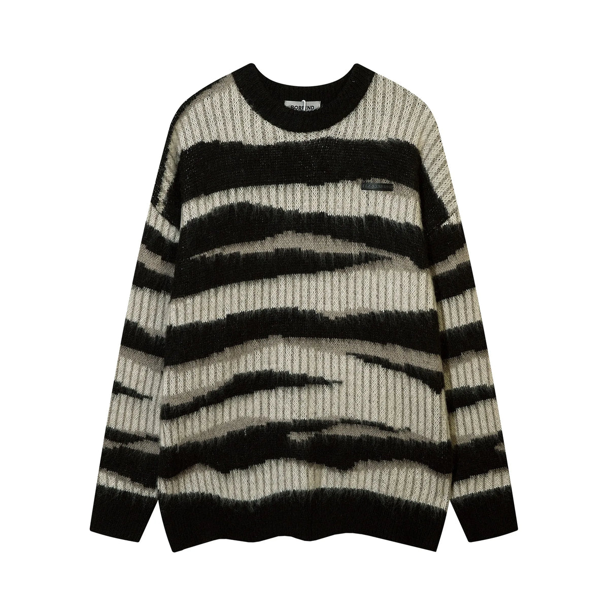 korean hip hop set men striped vintage knit sweater drawstring big pocket cargo pants 2 pcs set spring college casual suit 2024 unique cargo style 4329