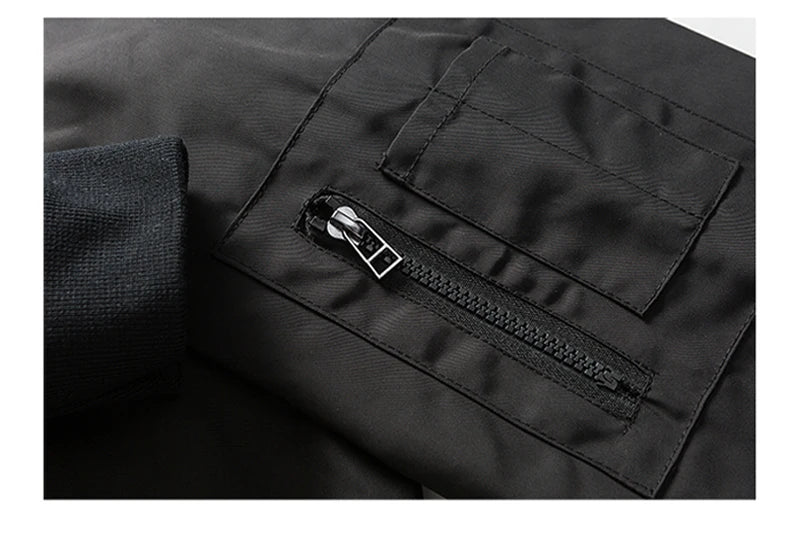 double side wearable men spring autumn streetwear fashion loose casual cargo bomber jacket boyfriend cleanfit coat outerwear unique cargo style 933