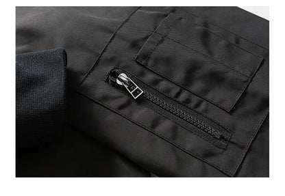 double side wearable men spring autumn streetwear fashion loose casual cargo bomber jacket boyfriend cleanfit coat outerwear unique cargo style 933