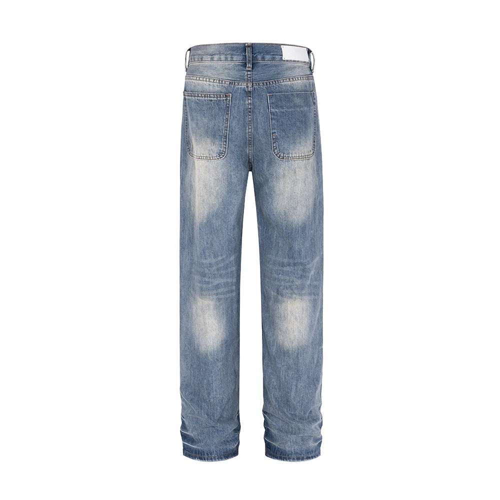 2023 new straw tassel design ripped hole loose denim trousers mens streetwear straight y2k pantalones hombre baggy jeans stacked flare jeans