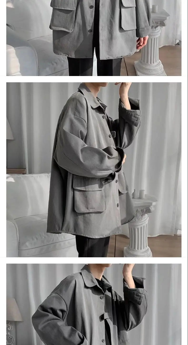 Spring and Autumn Harajuku style jacket men's new loose jacket Korean version of the trendy brand fried street handsome casual Street King Limited