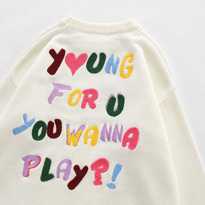 "Wanna Stay Young" Unisex Men Women Streetwear Graphic Sweater Daulet Apparel