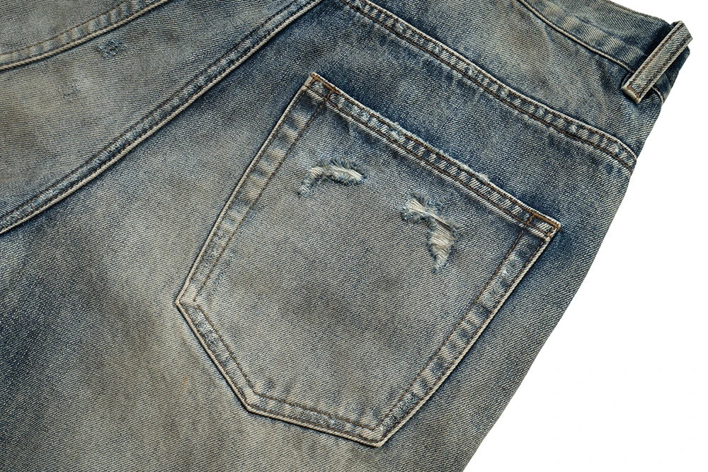 Harajuku Streetwear Washed Dirty Baggy Blue Jeans for Men and Women Straight Vintage Casual Denim Trousers Ropa Hombre Cargos Street King Limited