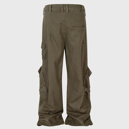 mens baggy jeans ribbon pockets loose cargo pants luxury designer man denim pants jeans trousers unique cargo style 5674