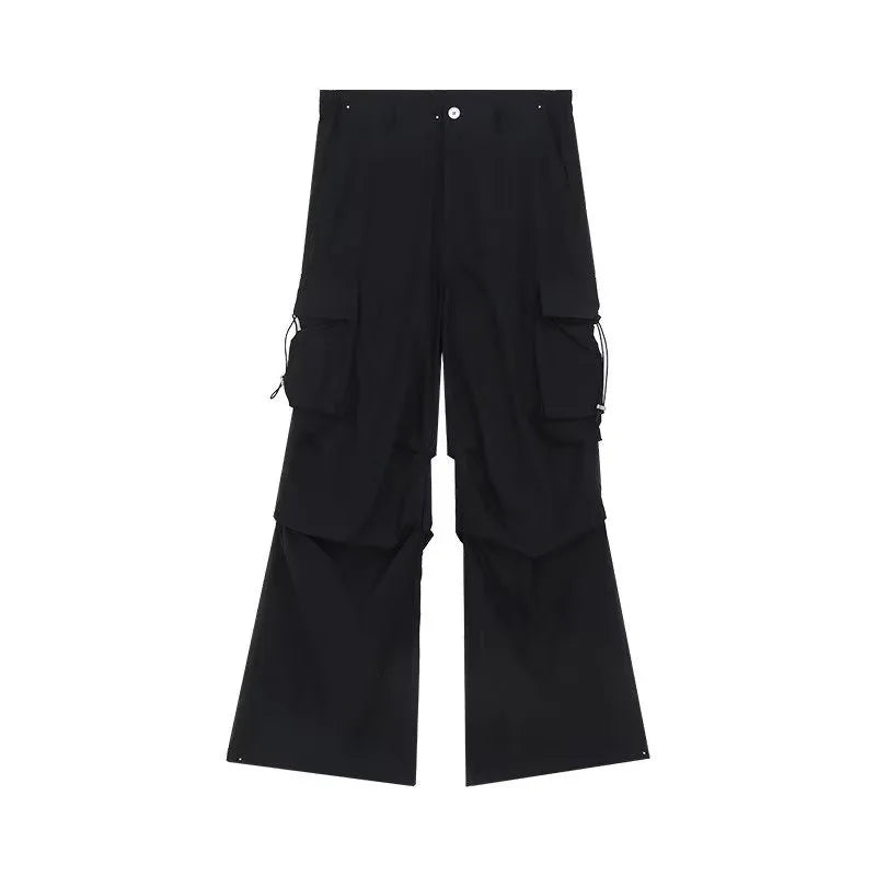 summer casual sleeveless set men hip hop loose hooded vest pockets straight leg cargo pants 2 piece outdoors sports camp suit unique cargo style 3848