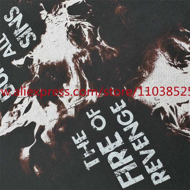 Autumn New 2024 Vintage American Long sleeved Hoodie Men's Heavyweight Flame Print High Street Tops Oversize Trendy Fashion Street King Limited