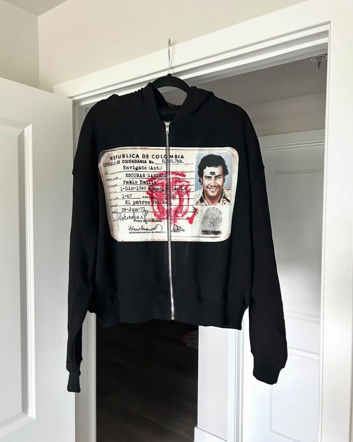 Y2k High Street Trendy Gothic Big Head Pattern Printed Hoodie Men's Retro Rock Loose Harajuku Zipper Sweatshirt Couple Style Street King Limited