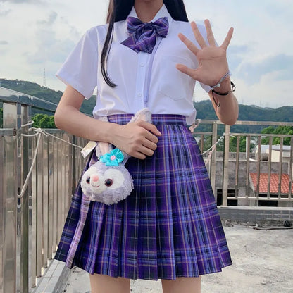 Jk Uniforms Gyaru School Uniform for Girl Student Pleated Skirt Uniform Set Women Short Sleeve Bow Tie Seifuku Japanese Style Street King Limited