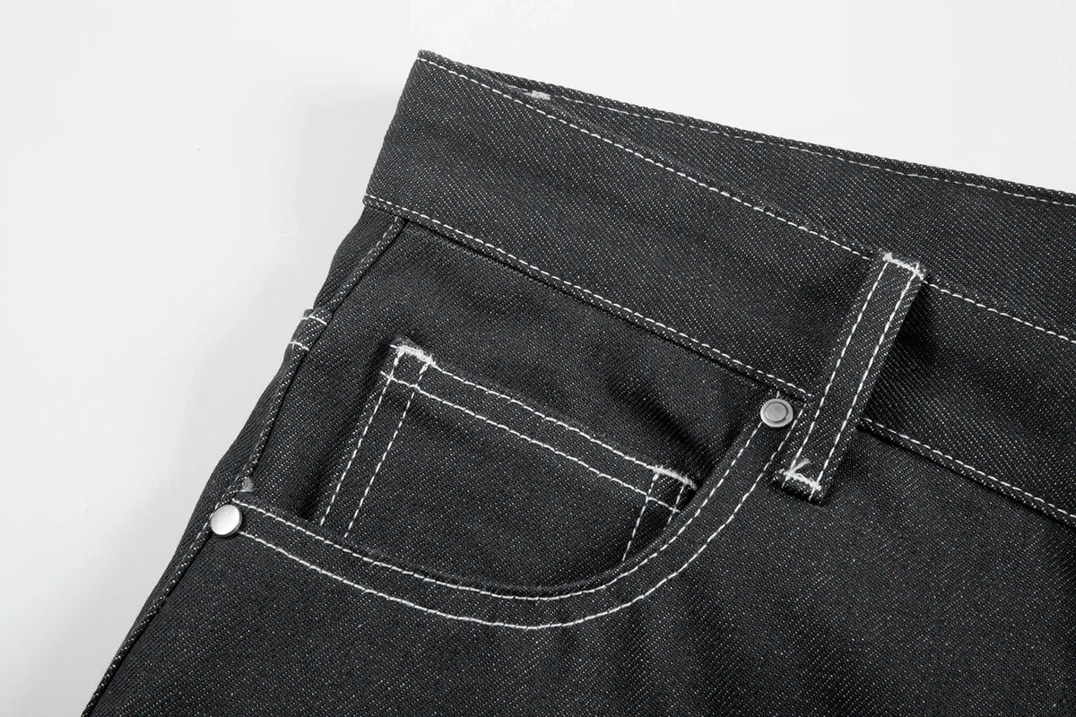retro ankle zipper original casual logging pants mens straight streetwear baggy loose jeans cargos oversized denim trousers unique cargo style 2155