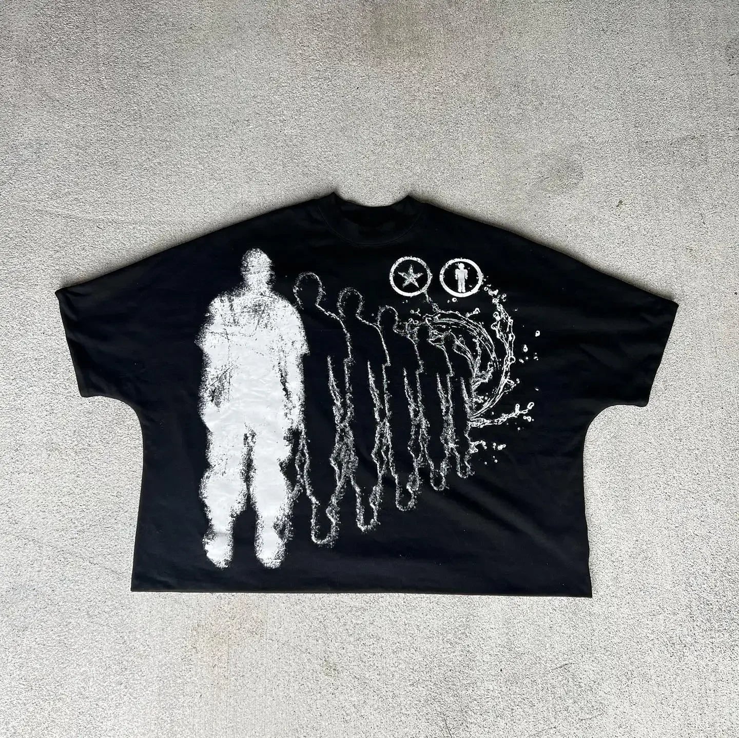 American Gothic trend pattern letter printing oversized short-sleeved T-shirt men's Y2k retro loose casual versatile top Street King Limited