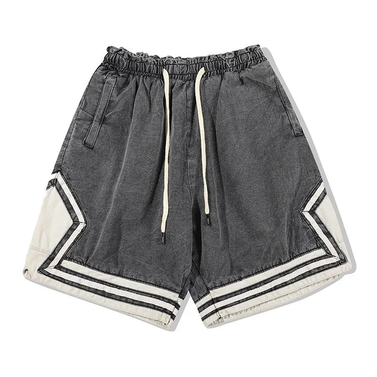 New 2021 luxury Novelty Men Comfortable Classic Striped DIRTY Old Wash Skateboard Street Cotton Casual Shorts Kanye west A202 Street King Limited