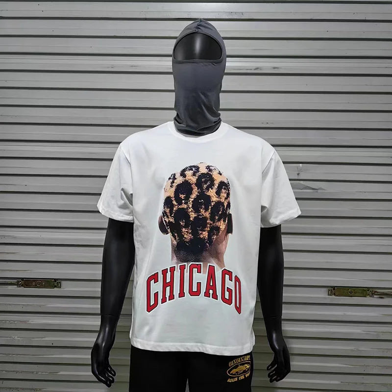 2024ss New IH NOM UH NIT T-shirt Masked Gold Necklace Printing Men Woman Good Quality Chaopai Top Tees Street King Limited