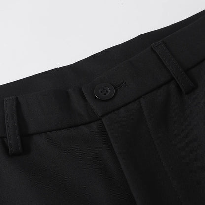 extended length edition men streetwear fashion hip hop vibe straight black pant casual business suit long pants trousers urban fashion pants