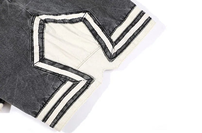 New 2021 luxury Novelty Men Comfortable Classic Striped DIRTY Old Wash Skateboard Street Cotton Casual Shorts Kanye west A202 Street King Limited