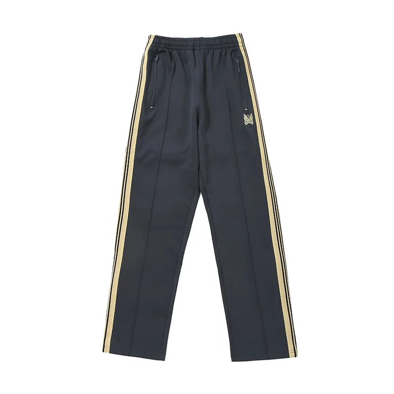 best quality embroidery logo new pants men woman side edge weaving stripe drawstring loose casual grey motion trousers clean everyday pants