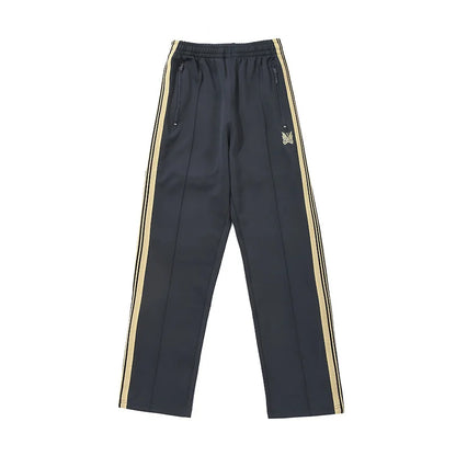 best quality embroidery logo new pants men woman side edge weaving stripe drawstring loose casual grey motion trousers clean everyday pants