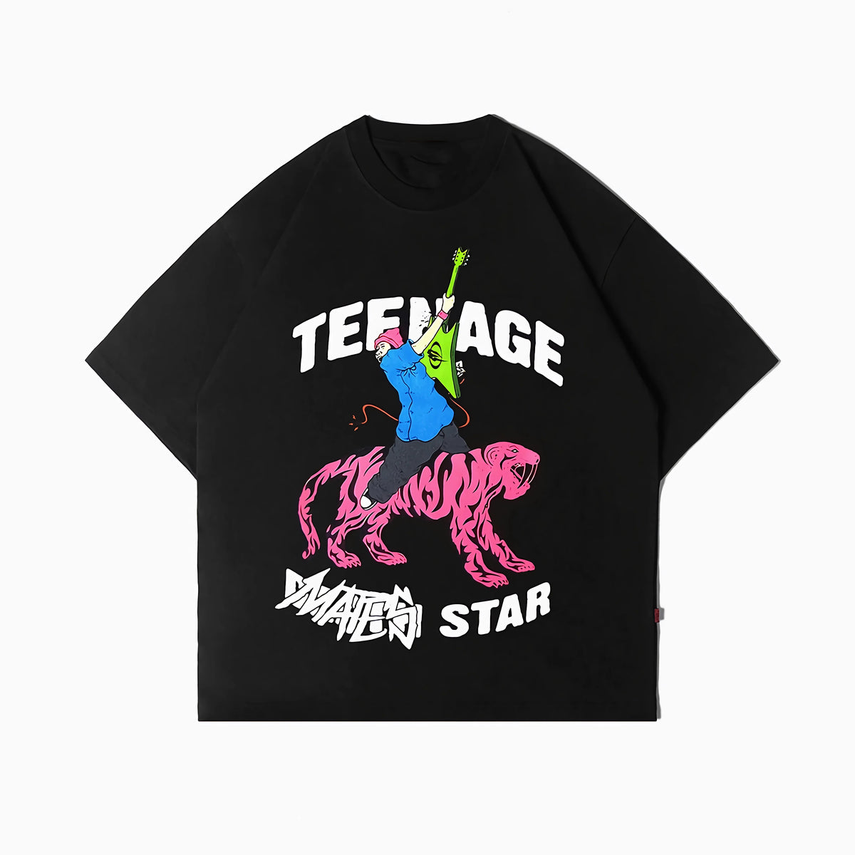 American Trendy Gothic sabretooth Letter Print Oversized T-Shirt Y2K Loose Harajuku Versatile hip hop Short Sleeve Tops tees Street King Limited