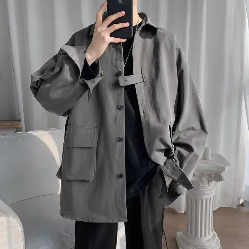 Spring and Autumn Harajuku style jacket men's new loose jacket Korean version of the trendy brand fried street handsome casual Street King Limited