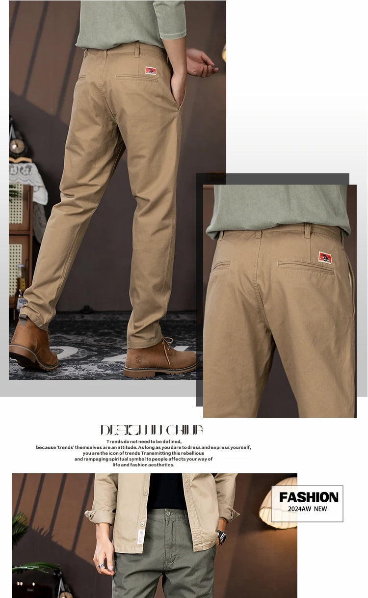 men business casual fashion pure cotton commute pants japanese streetwear amikaji fashion straight cargo pant trouser unique cargo style 1901