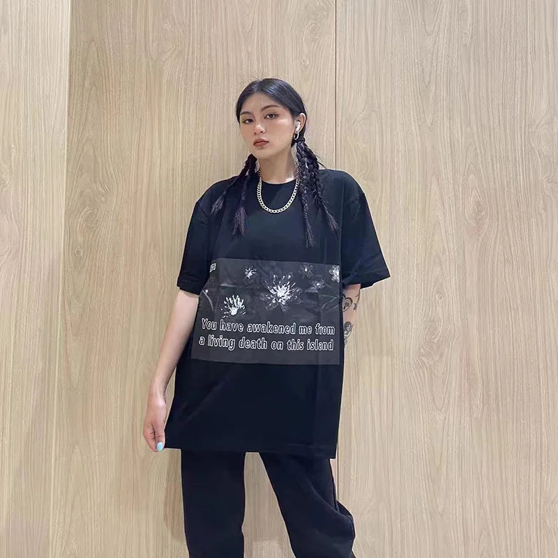 High Quality CAVEMPT Tops Tee Phantom Letter Printing Classic All-match Men Woman Loose O-Neck Summer C.E T Shirt Street King Limited