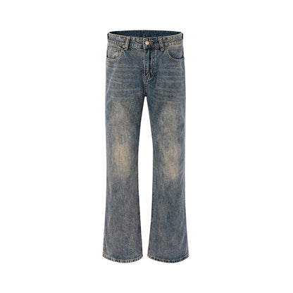 boot cut distressed micro rugged mud dyed jeans unisex straight y2k pantalones hombre casual washed denim pants oversized denim street jeans