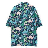 Hip Hop Men's Beach Shirts Animal Green Leaves Hawaiian Shirt Summer High Street Thin Unisex Fashiong Clothing Streetwear Tops Street King Limited