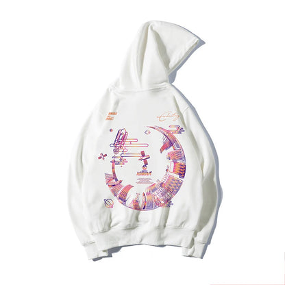 High Street Graffiti Graphic Hoodie Mens Loose Fleece Hoodies Harajuku Hip Hop Oversize Casual Hooded Sweatshirts Y2K Clothes Street King Limited